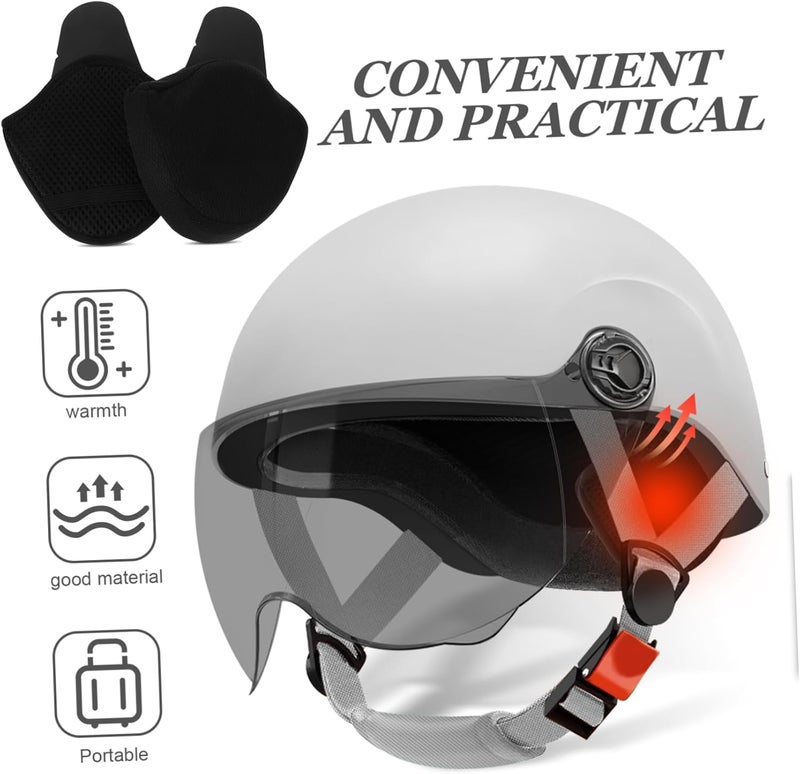 FUNOMOCYA 1 Pair Windproof Motorcycle Ear Pads Warm for Cycling Protective Covers for Biking Audible Riding Ear Warmers Universal Fit for Half Helmets - Image 3